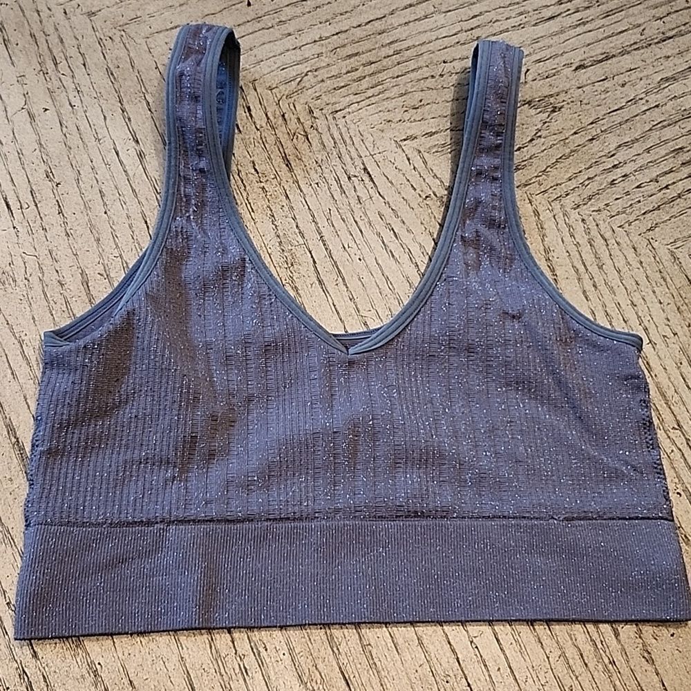 Gray sprakly sports bra size M free press